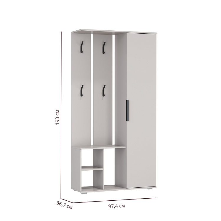 Шкаф комбинированный Кармен-1 New кашемир/ДВПО белый