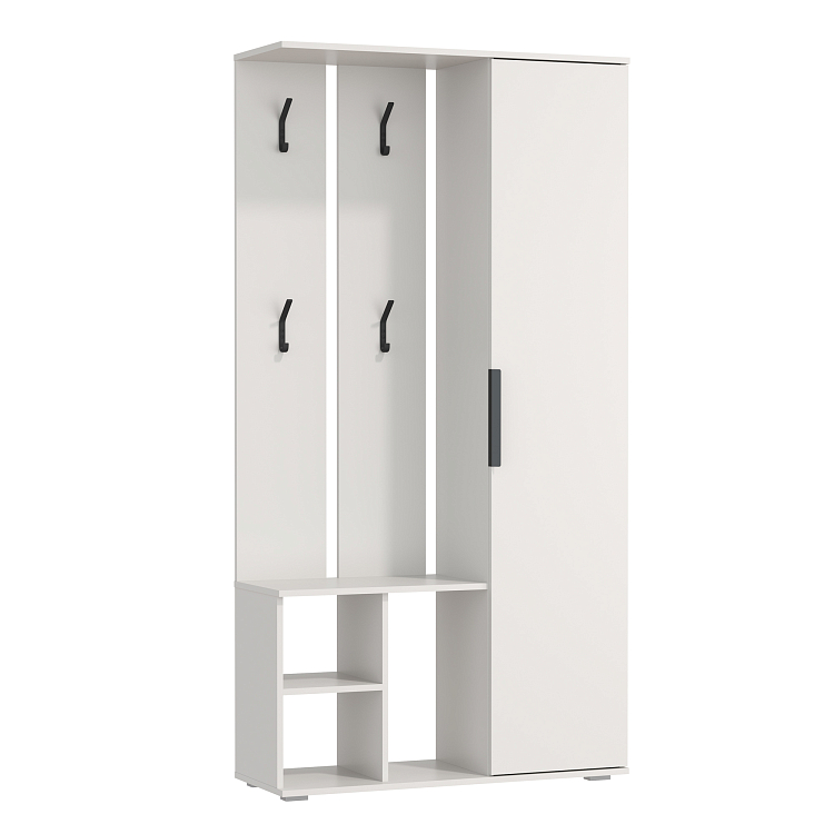 Шкаф комбинированный Кармен-1 New белый / ДВПО: белый